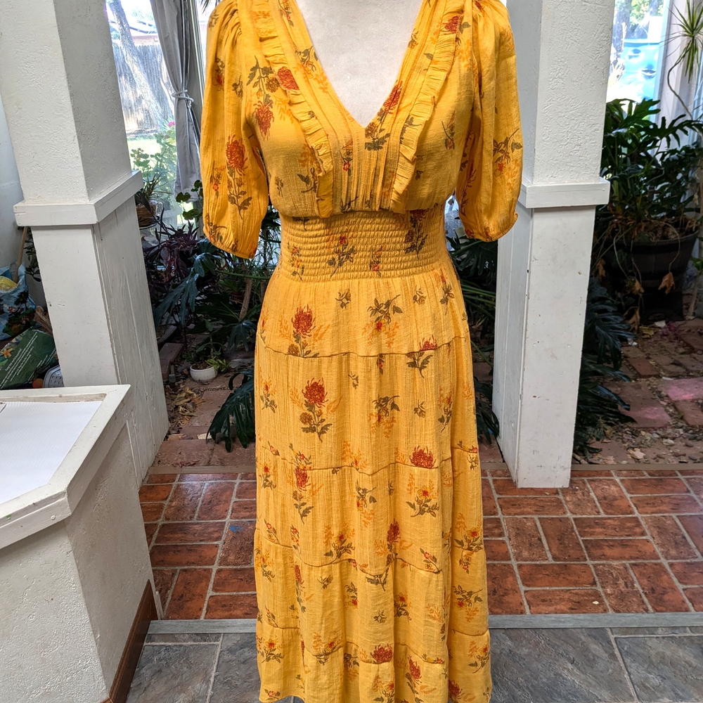 Floral Yellow Maxi Dress